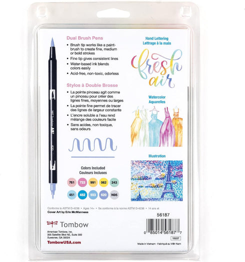 MARK DUAL BRUSH PEN PASTEL TOMBOW 10PC SET MARKER